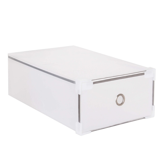 Pudełko na buty z szufladą 34x22x13,5 cm biały organizer zestaw 10 szt.