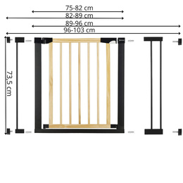 Bramka zabezpieczająca schody 75-103 cm bramka rozporowa brązowo-czarna