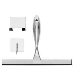 Ściągaczka do szyb, kabiny prysznicowej, łazienkowa ze stali nierdzewnej z uchwytem, srebrna