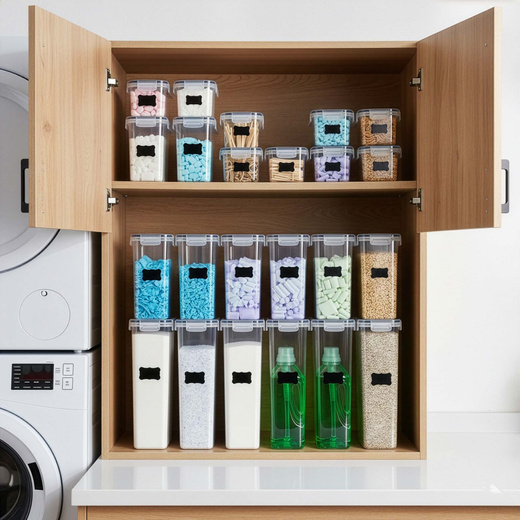 Pojemniki kuchenne do przechowywania żywności z pokrywką zestaw 24 szt. z naklejkami, przeźroczyste