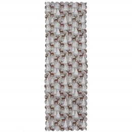 Bieżnik na stół świąteczny 186x35cm obrus świąteczny z reniferami i choinkami szary