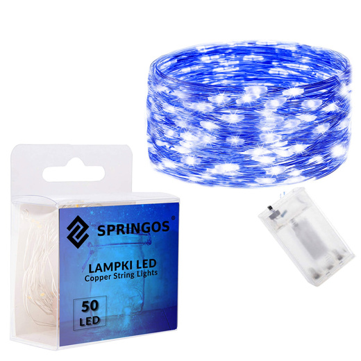 Lampki choinkowe 50 LED druciki mikro na baterie