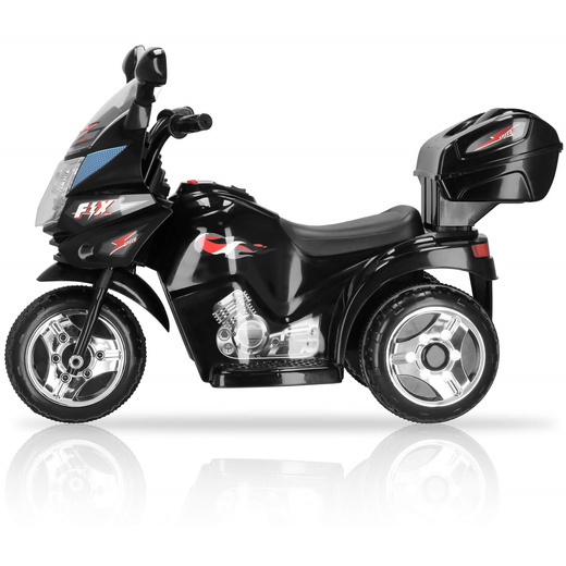 Motocykl dla dzieci, elektryczny jeździk trójkołowy, motorek na akumulator, czarny