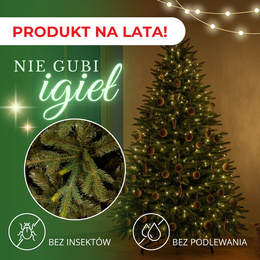 Choinka sztuczna 220 cm świerk naturalny z metalowym stojakiem