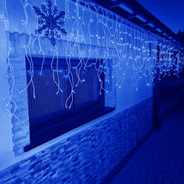 Kurtyna świetlna 500 led girlanda, lampki wewnętrzno-zewnętrzne sople niebieski