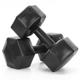 Ciężarki 2x10 kg hexagonalne do ćwiczeń fitness hantle zestaw 2 szt. czarne