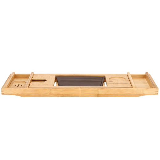 Półka na wannę regulowana 75-110,5 cm, nakładka bambusowa