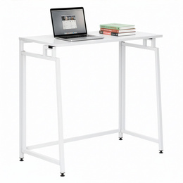 Biurko komputerowe, składane 80 cm stolik do pracy przy komputerze, drewniany, białe