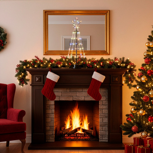 Choinka metalowa 80 Led dekoracja świąteczna 45 cm multikolor