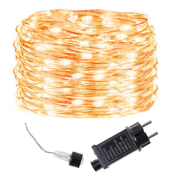Lampki choinkowe 300 led druciki na prąd biały ciepły