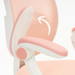 Fotel biurowy ergonomiczny obrotowe krzesło na kółkach dla dzieci regulowane różowe