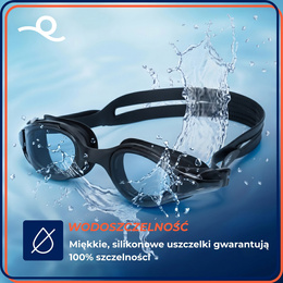 Okulary do pływania na basen okularki pływackie anti-fog UV gogle z etui i zatyczkami
