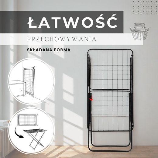 Suszarka na pranie składana teleskopowa na ubrania, bieliznę