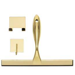 Ściągaczka do szyb, kabiny prysznicowej, łazienkowa ze stali nierdzewnej z uchwytem, złota