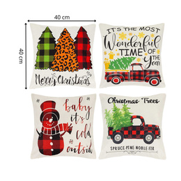 Poszewki świąteczne 40x40cm 4 szt. zestaw ozdobny na poduszki jaśki różne wzory