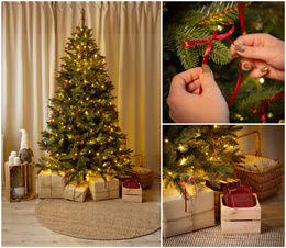 Choinka sztuczna 220 cm Premium Royal Trees świerk syberyjski z drewnianym stojakiem