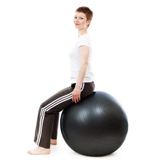 Piłka fitness gimnastyczna do ćwiczeń 85 cm z pompką, czarna