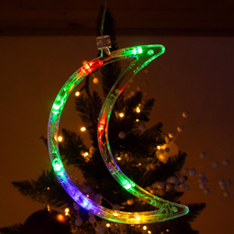 Kurtyna świetlna 138 Led girlanda gwiazdki księżyce lampki sople multikolor