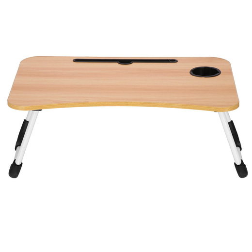 Stolik pod laptopa 60x40 cm, składana podstawka na komputer brązowa