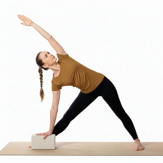Kostka do jogi piankowa EVA 23x15x7,5 cm klocek blok do ćwiczeń pilates stretching beżowy