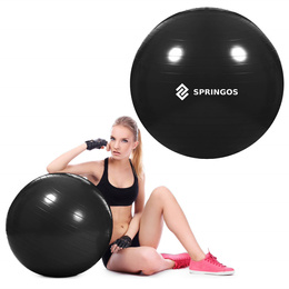 Piłka fitness gimnastyczna do ćwiczeń 85 cm z pompką, czarna