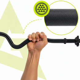 Gryf łamany olimpijski 120 cm sztanga ze stali, gwintowany, zaciski 25 mm