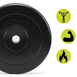 Obciążenie bitumiczne 10 kg talerz kompozytowy 31 mm krążek do sztangi hantli