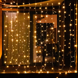 Kurtyna świetlna 300 led girlanda, lampki sople biały ciepły