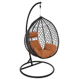 Kokon rattanowy do ogrodu, na taras, balkon, fotel wiszący z poduszkami