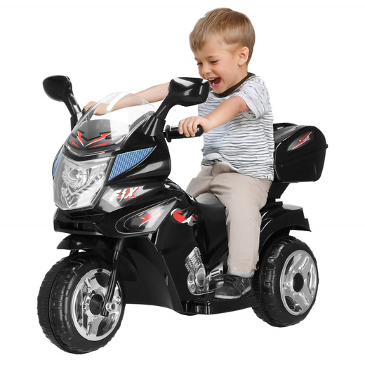 Motocykl dla dzieci, elektryczny jeździk trójkołowy, motorek na akumulator, czarny