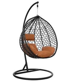 Kokon rattanowy do ogrodu, na taras, balkon, fotel wiszący z poduszkami