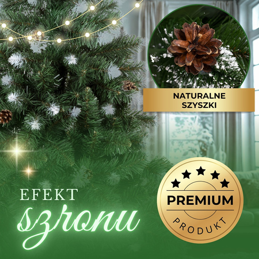 Choinka sztuczna 120 cm sosna diamentowa ośnieżona z szyszkami