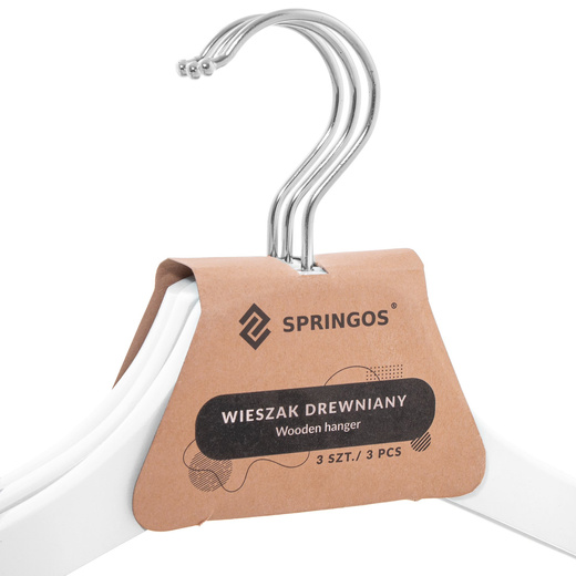 Wieszaki na ubrania drewniane zestaw 9 szt. białe