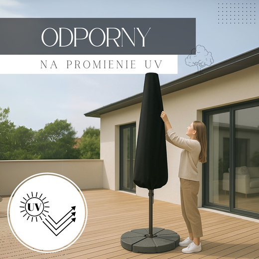 Pokrowiec na parasol ogrodowy 205cm wodoodporny czarny