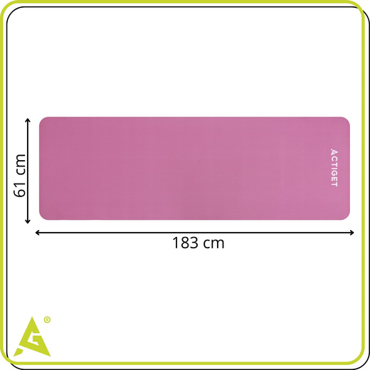 Mata do ćwiczeń 183x61 cm antypoślizgowa NBR do jogi, stretchingu z uchwytem różowa