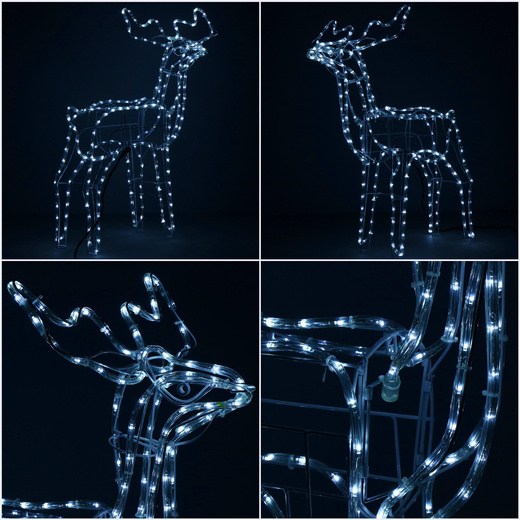 Renifer Led 90 cm świąteczny, świetlna dekoracja do ogrodu biały zimny