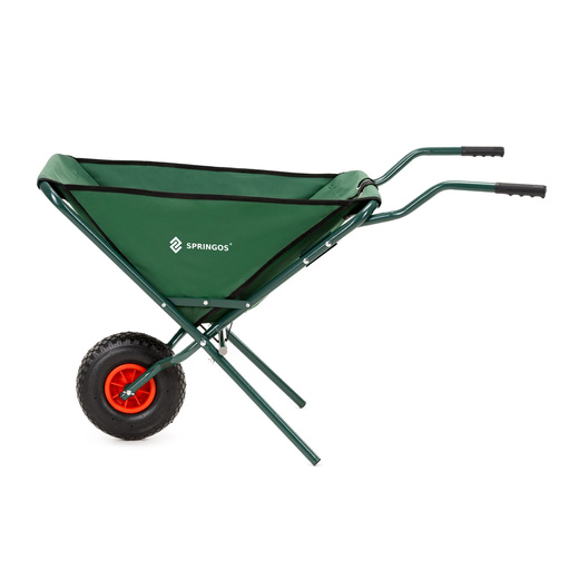 Taczka ogrodowa 50 L składana 116 x 64 x 65 cm jednokołowa, stalowy wózek transportowy