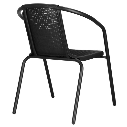 Krzesła ogrodowe 4 szt. metalowe na taras czarne zestaw