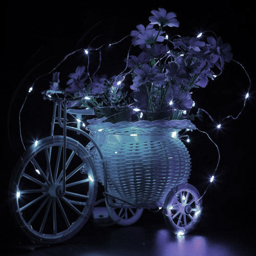 Lampki choinkowe 10 led na baterie druciki mikro biały zimny