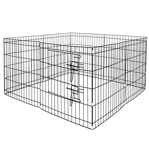 Kojec dla zwierząt wybieg klatka dla psa 155x61 cm metalowa czarna