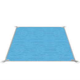 Koc plażowy sand free 200x200 cm mata plażowa dwuwarstwowa niebieska
