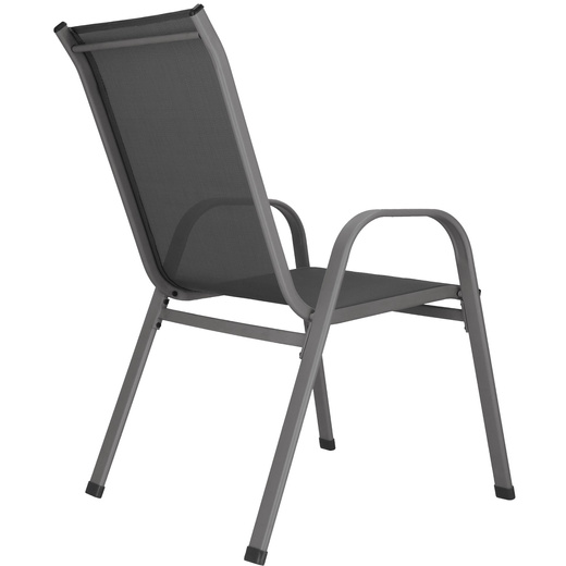 Krzesła ogrodowe 4 szt. metalowe wys. 92 cm na taras balkon 120 kg ciemnoszare