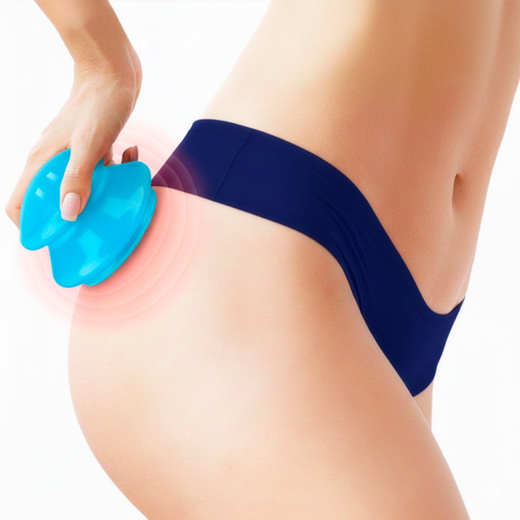 Bańki chiński, gumowe do masażu zestaw 4 szt. antycellulitowy, niebieskie