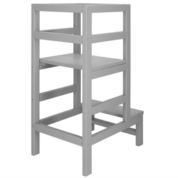 Pomocnik kuchenny 4-poziomowy kitchen helper, podest dla dzieci 90 cm szary