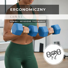 Ciężarki 2x2,5kg hexagonalne do ćwiczeń fitness hantle zestaw 2 szt. niebieskie
