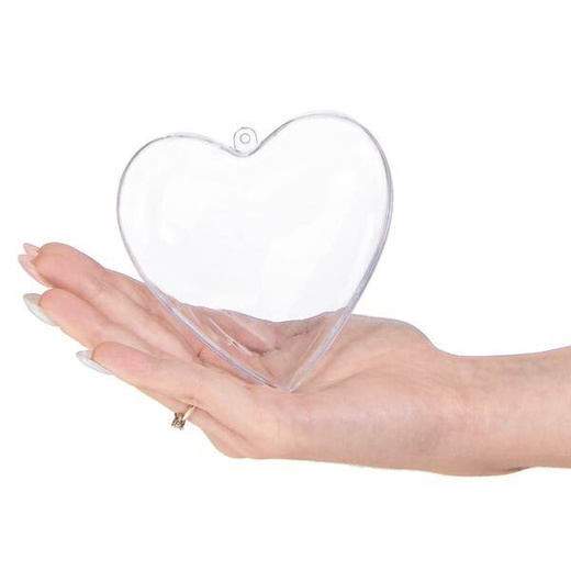 Bombki akrylowe 10cm serce plastikowe decoupage zestaw 12 szt.