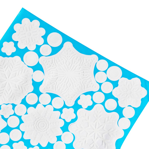 Naklejki świąteczne na okno 65 szt. płatki śniegu, ozdoby samoprzylepne, białe