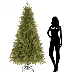 Choinka sztuczna 210 cm jodła premium PE jak żywa, gęsta, z metalowym stojakiem