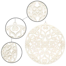 Zawieszka choinkowa kremowa okrągła dekoracja na choinkę 9 cm