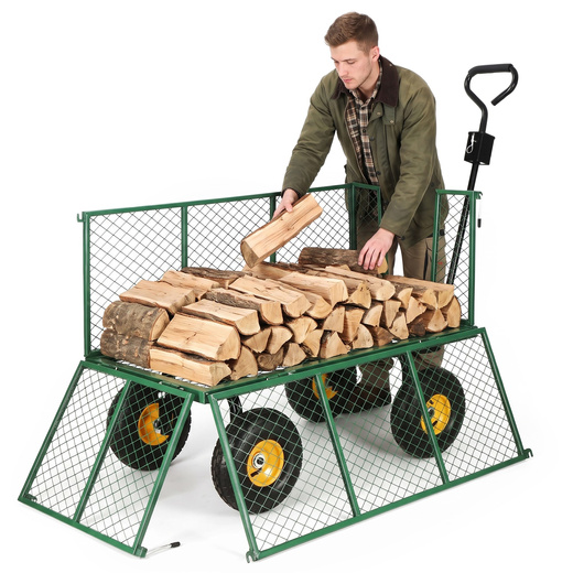 Wózek ogrodowy transportowy metalowy 400 kg zielony